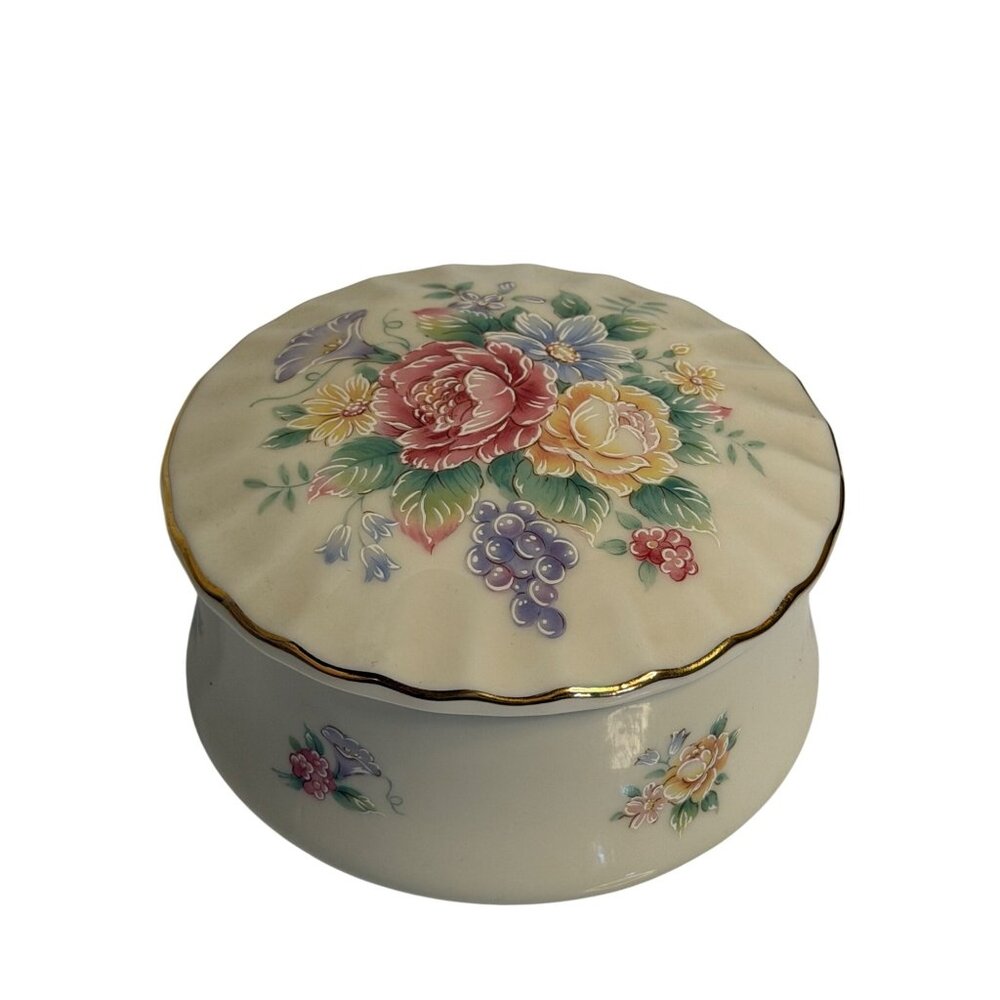 Heritage House Melodies Celebration Porcelain Trinket Musical Box Collectible‎